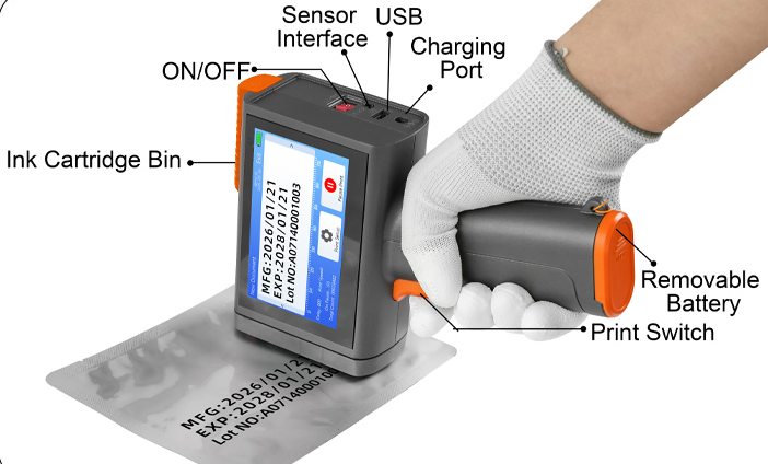 Handheld inkjet printer